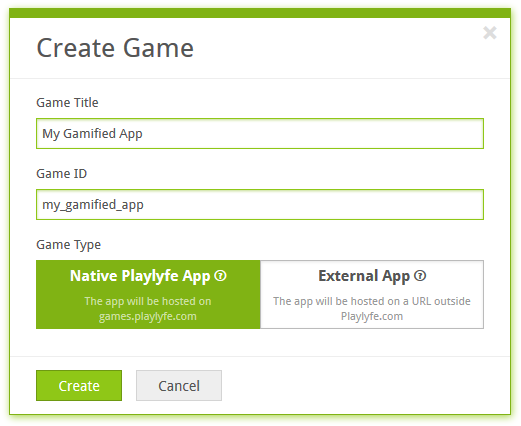 Create Game Form